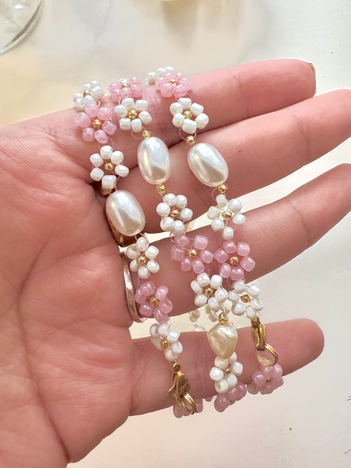 Pink Daisy Bracelet by Diane